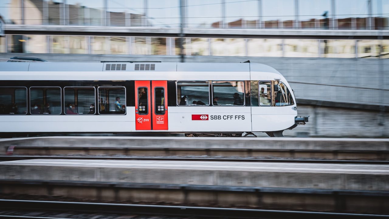 a train on the railway tracks